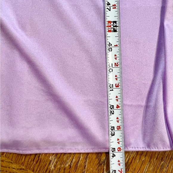 VINTAGE waterfall ruffle dress formal gown chiffon lavender 60s 70s mid century - Picture 14 of 15